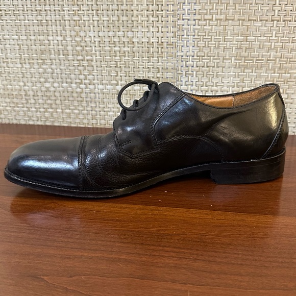 🌟HP🌟Soft Black Leather Cap Toe Derby Dress Shoes by Pronto Uomo Made Italy 10 - Picture 7 of 13